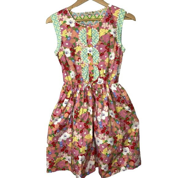 Matilda Jane Dress Womens Size Small Leah Wonderful Parade Retro Fit & Flare - Picture 2 of 6